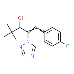 ChemSpider 2D Image | (1Z)-1-(4-Chlorophenyl)-4,4-dimethyl-2-(1H-1,2,4-triazol-1-yl)-1-penten-3-ol | C15H18ClN3O