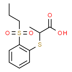ChemSpider 2D Image | 2-{[2-(Propylsulfonyl)phenyl]sulfanyl}propanoic acid | C12H16O4S2