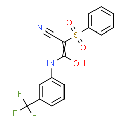 ChemSpider 2D Image | 3-Hydroxy-2-(phenylsulfonyl)-3-{[3-(trifluoromethyl)phenyl]amino}acrylonitrile | C16H11F3N2O3S