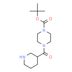 ChemSpider 2D Image | 2-Methyl-2-propanyl 4-(3-piperidinylcarbonyl)-1-piperazinecarboxylate | C15H27N3O3