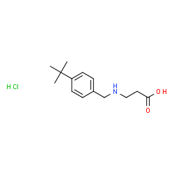 ChemSpider 2D Image | N-[4-(2-Methyl-2-propanyl)benzyl]-beta-alanine hydrochloride (1:1) | C14H22ClNO2