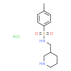 ChemSpider 2D Image | 4-Methyl-N-(3-piperidinylmethyl)benzenesulfonamide hydrochloride (1:1) | C13H21ClN2O2S