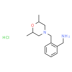 ChemSpider 2D Image | 1-{2-[(2,6-Dimethyl-4-morpholinyl)methyl]phenyl}methanamine hydrochloride (1:1) | C14H23ClN2O