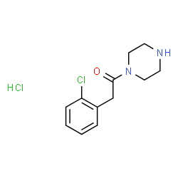 ChemSpider 2D Image | 2-(2-chlorophenyl)-1-(piperazin-1-yl)ethan-1-one hydrochloride | C12H16Cl2N2O