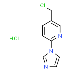 ChemSpider 2D Image | 5-(Chloromethyl)-2-(1H-imidazol-1-yl)pyridine hydrochloride (1:1) | C9H9Cl2N3