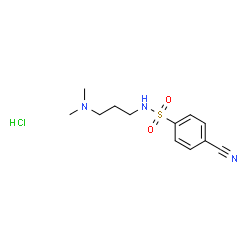 ChemSpider 2D Image | 4-Cyano-N-[3-(dimethylamino)propyl]benzenesulfonamide hydrochloride (1:1) | C12H18ClN3O2S