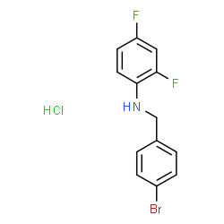 ChemSpider 2D Image | N-(4-Bromobenzyl)-2,4-difluoroaniline hydrochloride (1:1) | C13H11BrClF2N