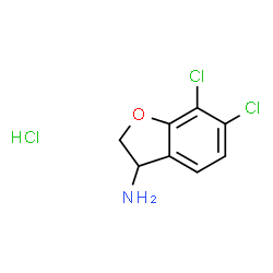 ChemSpider 2D Image | 6,7-Dichloro-2,3-dihydro-1-benzofuran-3-amine hydrochloride (1:1) | C8H8Cl3NO