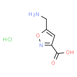 ChemSpider 2D Image | 5-(Aminomethyl)isoxazole-3-carboxylic acid hydrochloride | C5H7ClN2O3