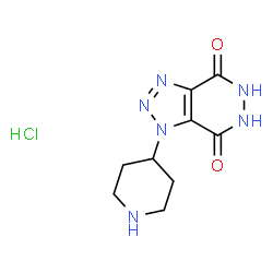 ChemSpider 2D Image | 1-(4-Piperidinyl)-5,6-dihydro-1H-[1,2,3]triazolo[4,5-d]pyridazine-4,7-dione hydrochloride (1:1) | C9H13ClN6O2