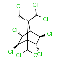 ChemSpider 2D Image | (2R,3R,5R,6R,7R)-2,3,5,6-Tetrachloro-7-(chloromethyl)-1,7-bis(dichloromethyl)bicyclo[2.2.1]heptane | C10H9Cl9