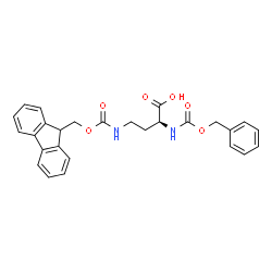 ChemSpider 2D Image | (2S)-2-{[(Benzyloxy)carbonyl]amino}-4-{[(9H-fluoren-9-ylmethoxy)carbonyl]amino}butanoic acid | C27H26N2O6