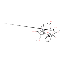 ChemSpider 2D Image | (1beta,3alpha,5xi,6alpha,9xi,13alpha,14beta,15alpha,16beta)-8-Acetoxy-3,13,15-trihydroxy-1,6,16-trimethoxy-4-(methoxymethyl)-20-methylaconitan-14-yl benzoate | C33H45NO11