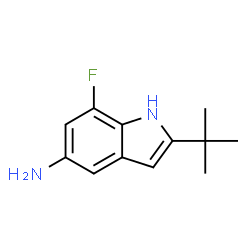ChemSpider 2D Image | 2-(tert-butyl)-7-fluoro-1H-indol-5-amine | C12H15FN2
