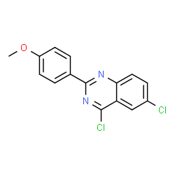 ChemSpider 2D Image | 4,6-Dichloro-2-(4-methoxyphenyl)quinazoline | C15H10Cl2N2O