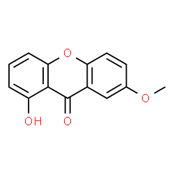 ChemSpider 2D Image | 1-Hydroxy-7-methoxy-9H-xanthen-9-one | C14H10O4