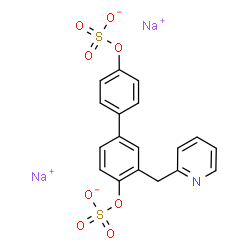 ChemSpider 2D Image | Disodium 3-(2-pyridinylmethyl)-4,4'-biphenyldiyl disulfate | C18H13NNa2O8S2
