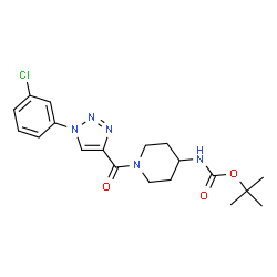 ChemSpider 2D Image | 2-Methyl-2-propanyl (1-{[1-(3-chlorophenyl)-1H-1,2,3-triazol-4-yl]carbonyl}-4-piperidinyl)carbamate | C19H24ClN5O3