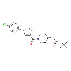 ChemSpider 2D Image | 2-Methyl-2-propanyl (1-{[1-(4-chlorophenyl)-1H-1,2,3-triazol-4-yl]carbonyl}-4-piperidinyl)carbamate | C19H24ClN5O3