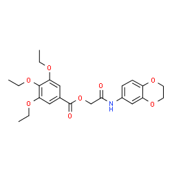 ChemSpider 2D Image | 2-(2,3-Dihydro-1,4-benzodioxin-6-ylamino)-2-oxoethyl 3,4,5-triethoxybenzoate | C23H27NO8