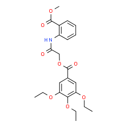 ChemSpider 2D Image | 2-{[2-(Methoxycarbonyl)phenyl]amino}-2-oxoethyl 3,4,5-triethoxybenzoate | C23H27NO8