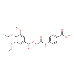 ChemSpider 2D Image | 2-{[4-(Methoxycarbonyl)phenyl]amino}-2-oxoethyl 3,4,5-triethoxybenzoate | C23H27NO8