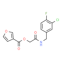 ChemSpider 2D Image | 2-[(3-Chloro-4-fluorobenzyl)amino]-2-oxoethyl 3-furoate | C14H11ClFNO4
