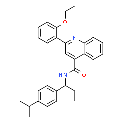 ChemSpider 2D Image | 2-(2-Ethoxyphenyl)-N-[1-(4-isopropylphenyl)propyl]-4-quinolinecarboxamide | C30H32N2O2
