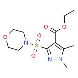 ChemSpider 2D Image | Ethyl 1,5-dimethyl-3-(4-morpholinylsulfonyl)-1H-pyrazole-4-carboxylate | C12H19N3O5S