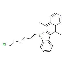 ChemSpider 2D Image | 6-(6-Chlorohexyl)-5,11-dimethyl-6H-pyrido[4,3-b]carbazole | C23H25ClN2