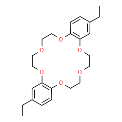 ChemSpider 2D Image | 2,13-Diethyl-6,7,9,10,17,18,20,21-octahydrodibenzo[b,k][1,4,7,10,13,16]hexaoxacyclooctadecine | C24H32O6