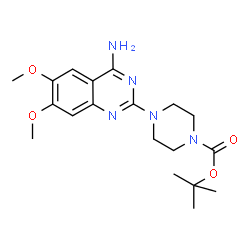 ChemSpider 2D Image | 2-Methyl-2-propanyl 4-(4-amino-6,7-dimethoxy-2-quinazolinyl)-1-piperazinecarboxylate | C19H27N5O4