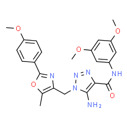 ChemSpider 2D Image | 5-Amino-N-(3,5-dimethoxyphenyl)-1-{[2-(4-methoxyphenyl)-5-methyl-1,3-oxazol-4-yl]methyl}-1H-1,2,3-triazole-4-carboxamide | C23H24N6O5
