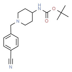 ChemSpider 2D Image | 2-Methyl-2-propanyl [1-(4-cyanobenzyl)-4-piperidinyl]carbamate | C18H25N3O2