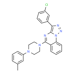 ChemSpider 2D Image | 3-(3-Chlorophenyl)-5-[4-(3-methylphenyl)-1-piperazinyl][1,2,3]triazolo[1,5-a]quinazoline | C26H23ClN6