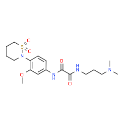 ChemSpider 2D Image | N-[3-(Dimethylamino)propyl]-N'-[4-(1,1-dioxido-1,2-thiazinan-2-yl)-3-methoxyphenyl]ethanediamide | C18H28N4O5S