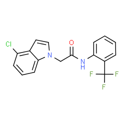 ChemSpider 2D Image | 2-(4-Chloro-1H-indol-1-yl)-N-[2-(trifluoromethyl)phenyl]acetamide | C17H12ClF3N2O