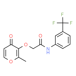 ChemSpider 2D Image | 2-[(2-Methyl-4-oxo-4H-pyran-3-yl)oxy]-N-[3-(trifluoromethyl)phenyl]acetamide | C15H12F3NO4