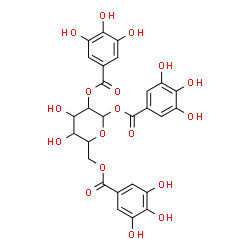 ChemSpider 2D Image | 1,2,6-Tris-O-(3,4,5-trihydroxybenzoyl)hexopyranose | C27H24O18