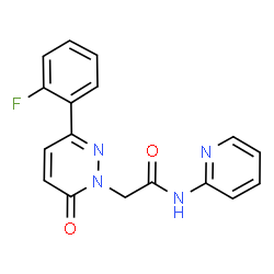 ChemSpider 2D Image | 2-[3-(2-Fluorophenyl)-6-oxo-1(6H)-pyridazinyl]-N-(2-pyridinyl)acetamide | C17H13FN4O2