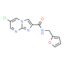 ChemSpider 2D Image | 6-Chloro-N-(2-furylmethyl)imidazo[1,2-a]pyrimidine-2-carboxamide | C12H9ClN4O2