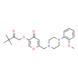 ChemSpider 2D Image | 5-(3,3-Dimethyl-2-oxobutoxy)-2-{[4-(2-methoxyphenyl)-1-piperazinyl]methyl}-4H-pyran-4-one | C23H30N2O5