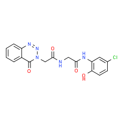 ChemSpider 2D Image | N-(5-Chloro-2-hydroxyphenyl)-N~2~-[(4-oxo-1,2,3-benzotriazin-3(4H)-yl)acetyl]glycinamide | C17H14ClN5O4