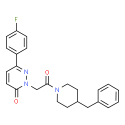 ChemSpider 2D Image | 2-[2-(4-Benzyl-1-piperidinyl)-2-oxoethyl]-6-(4-fluorophenyl)-3(2H)-pyridazinone | C24H24FN3O2