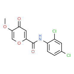 ChemSpider 2D Image | N-(2,4-Dichlorophenyl)-5-methoxy-4-oxo-4H-pyran-2-carboxamide | C13H9Cl2NO4