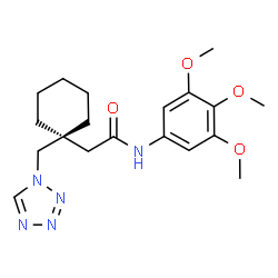 ChemSpider 2D Image | 2-[1-(1H-Tetrazol-1-ylmethyl)cyclohexyl]-N-(3,4,5-trimethoxyphenyl)acetamide | C19H27N5O4
