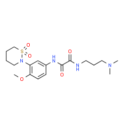 ChemSpider 2D Image | N-[3-(Dimethylamino)propyl]-N'-[3-(1,1-dioxido-1,2-thiazinan-2-yl)-4-methoxyphenyl]ethanediamide | C18H28N4O5S