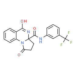 ChemSpider 2D Image | 1,5-Dioxo-N-[3-(trifluoromethyl)phenyl]-2,3,4,5-tetrahydropyrrolo[1,2-a]quinazoline-3a(1H)-carboxamide | C19H14F3N3O3