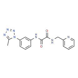 ChemSpider 2D Image | N-[3-(5-Methyl-1H-tetrazol-1-yl)phenyl]-N'-(2-pyridinylmethyl)ethanediamide | C16H15N7O2