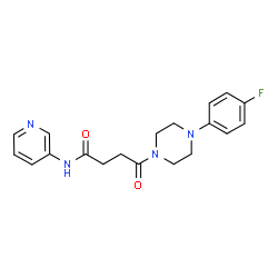 ChemSpider 2D Image | 4-[4-(4-Fluorophenyl)-1-piperazinyl]-4-oxo-N-(3-pyridinyl)butanamide | C19H21FN4O2